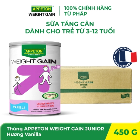 Thùng Sữa dinh dưỡng AWG Junior hương Vanila 450g - 12 lon