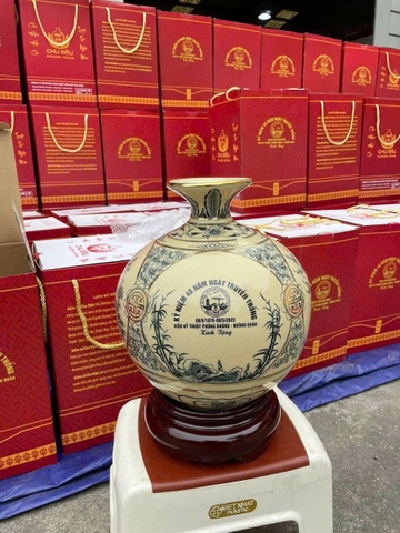 Bình Hút Lộc kẻ vàng H25 in Logo Doanh Nghiệp