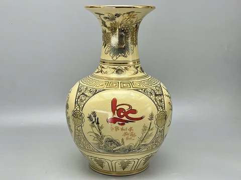 Bình Phú Quý H45 chữ Lộc vẽ vàng