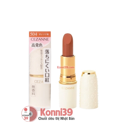 Son môi Cezanne Lasting Lip lì, nhiều dưỡng thỏi 3.9g (504 - Cam)