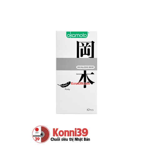 Bao cao su Okamoto Skinless Skin Purity không mùi tinh khiết hộp 10 chiếc