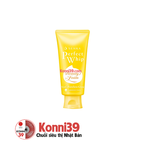 Sữa rửa mặt Senka Perfect Whip bổ sung Vitamin C + BHA làm mờ thâm (màu vàng) 120g