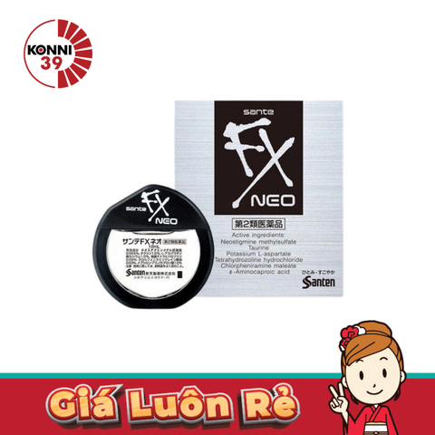 Nước nhỏ mắt Santen Fx Neo làm sạch mắt, tránh viêm, khỏe mắt 12ml (đen)