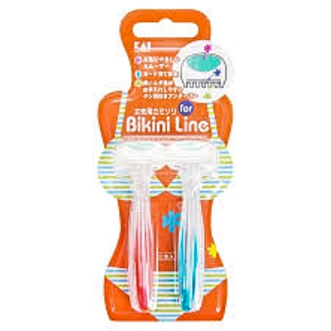 Set 2 dao cạo vùng Bikini Kai - màu xanh đỏ