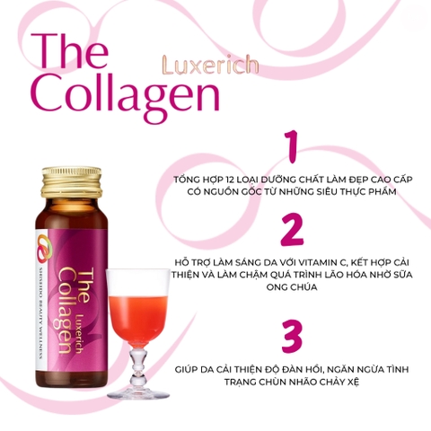 Nước uống The Collagen Shiseido hộp 12 chai x 50ml (Mẫu mới 2025)