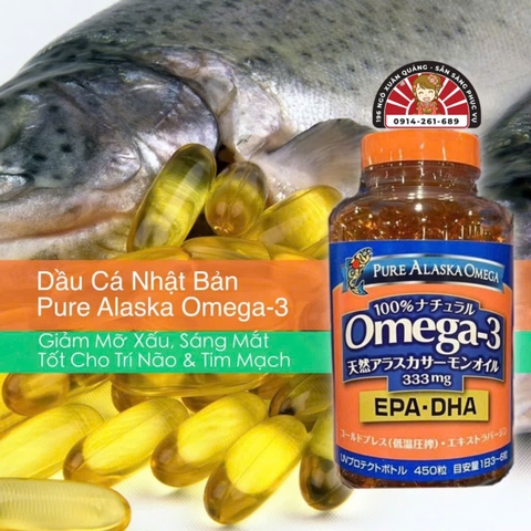 Viên uống dầu cá hồi Pure Alaska Omega3 450 viên