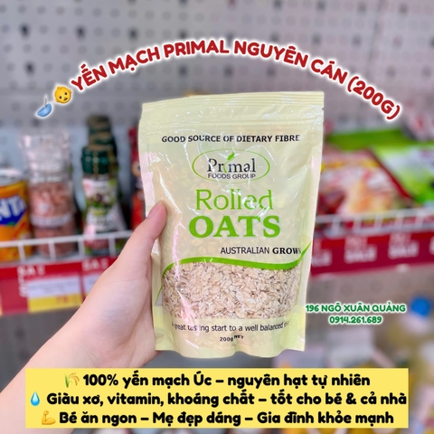 Yến mạch Primal ăn liền nguyên cán 200g
