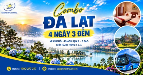 Combo Đà Lạt 4N3Đ Từ TPHCM | Xe + Khách Sạn