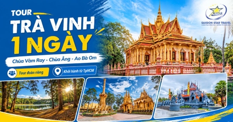 Tour Trà Vinh 1 Ngày Từ TPHCM | Chùa Vàm Ray - Chùa Âng - Ao Bà Om