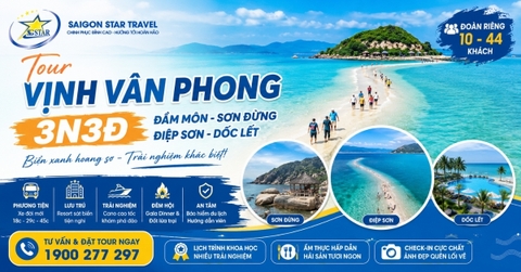 Tour Vịnh Vân Phong 3 Ngày 3 Đêm Từ TpHCM - Đầm Môn, Sơn Đừng, Điệp Sơn, Dốc Lết