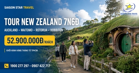 Tour New Zealand Đảo Bắc 7N6Đ: Auckland – Waitomo – Rotorua – Hobbiton