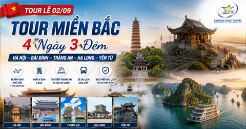 Tour Hà Nội – Tràng An – Bái Đính – Hạ Long – Yên Tử Lễ 2/9 4N3Đ