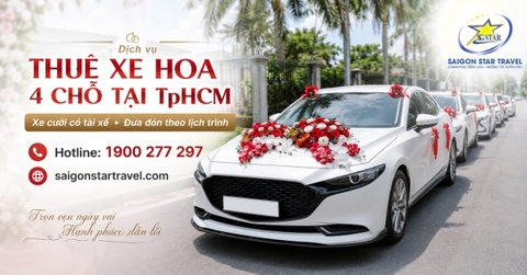 Thuê Xe Hoa 4 Chỗ Tại TpHCM Cho Đám Cưới: Có Tài Xế, Đón Trả Theo Lịch Trình