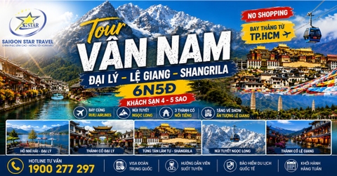 Tour Đại Lý – Lệ Giang – Shangrila 6N5Đ | Bay thẳng từ TpHCM
