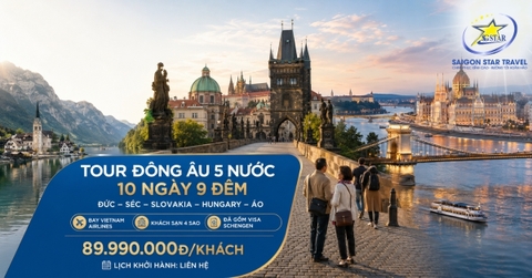 Tour Đông Âu 5 Nước 10N9Đ Từ TpHCM: Đức – Séc – Slovakia – Hungary – Áo