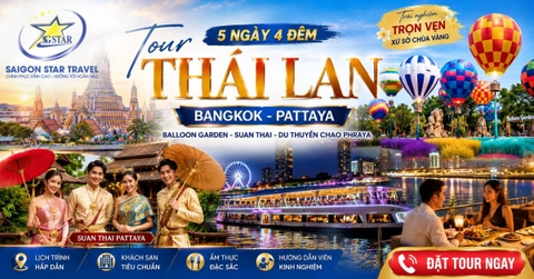 Tour Thái Lan 5N4Đ | Bangkok - Pattaya - Suan Thai  Khởi Hành Từ TpHCM