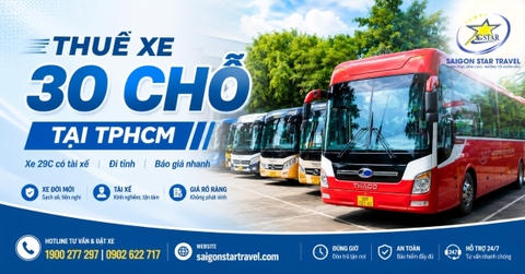 Thuê Xe 30 Chỗ Tại TpHCM - Xe 29C Có Tài Xế, Báo Giá Theo Lộ Trình