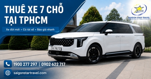 Thuê Xe 7 Chỗ Tại TpHCM Có Tài Xế - Bảng Giá Theo Gói, Theo Ngày, Theo Tuyến