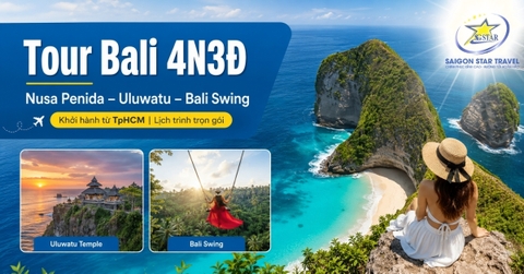 Tour Bali 4 Ngày 3 Đêm: Nusa Penida - Uluwatu - Bali Swing