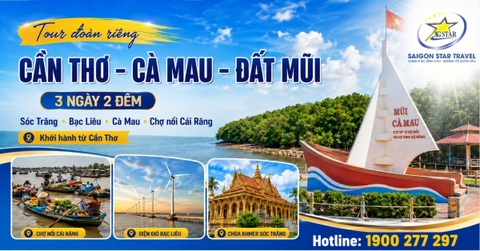 Tour Cần Thơ Cà Mau Đất Mũi 3 Ngày 2 Đêm: Khởi Hành Từ Cần Thơ