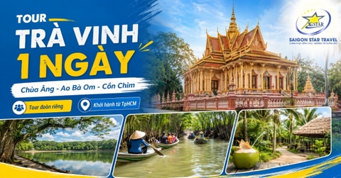 Tour Trà Vinh 1 Ngày: Chùa Âng - Ao Bà Om - Cồn Chim/Cồn Hô/Cồn Ông