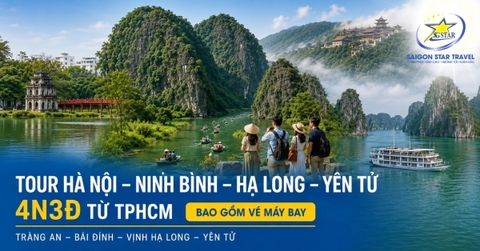 Tour Hà Nội - Ninh Bình - Hạ Long - Yên Tử 4N3Đ Từ TpHCM