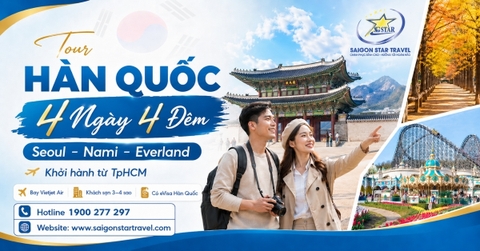 Tour Hàn Quốc 4 Ngày 4 Đêm | Seoul - Nami - Everland Từ TpHCM