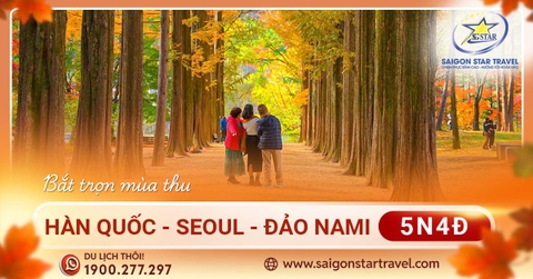Tour Du Lịch Hàn Quốc 5N4Đ – Seoul – Đảo Nami – Tháp Nam San