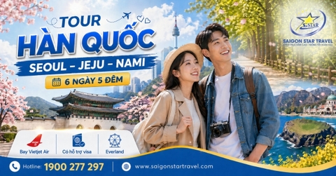 Tour Hàn Quốc Seoul - Jeju - Nami 6N5Đ từ TpHCM | Bay Vietjet, Có Visa