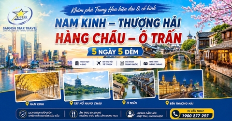 Tour Nam Kinh - Thượng Hải - Hàng Châu - Ô Trấn 5N5Đ Từ TpHCM