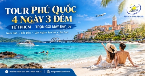 Tour Phú Quốc 4 Ngày 3 Đêm Từ TpHCM - Trọn Gói Máy Bay