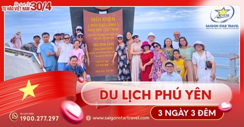 Tour Phú Yên Lễ 30/4 3N3Đ: Mũi Điện, Gành Đá Đĩa, Tiệc Hải Sản