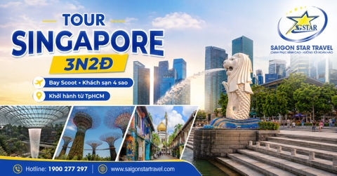 Tour Singapore 3 Ngày 2 Đêm Từ TpHCM: Bay Scoot Air, Khách Sạn 4 Sao Trung Tâm