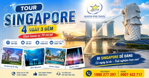 Tour Singapore 4 Ngày 3 Đêm Từ TpHCM: Merlion Park, Gardens By The Bay, Sentosa, SEA Aquarium