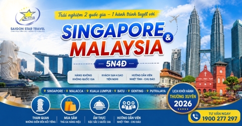Tour Singapore Malaysia 5N4Đ Từ TpHCM - Bay Vietnam Airlines, Khách Sạn 4 Sao