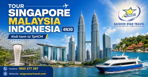 Tour Singapore Malaysia Indonesia 4N3Đ Từ TpHCM - Hành Trình 3 Quốc Gia Giá Tốt