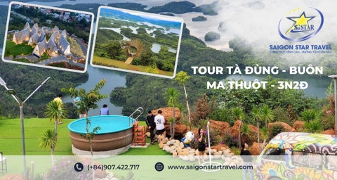 Tour Tà Đùng Ban Mê 3 Ngày 2 Đêm | Thủ Phủ Caffe - Thác Draynur - KDL Tà Đùng