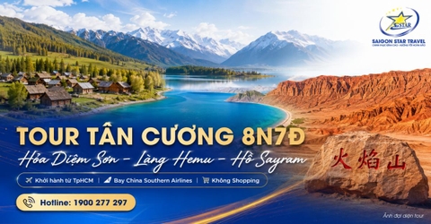 Tour Tân Cương 8N7Đ Từ TpHCM: Hỏa Diệm Sơn - Làng Hemu - Hồ Sayram