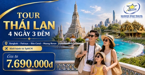 Tour Thái Lan 4 Ngày 3 Đêm | Bangkok - Pattaya - Đảo Coral - Muang Boran