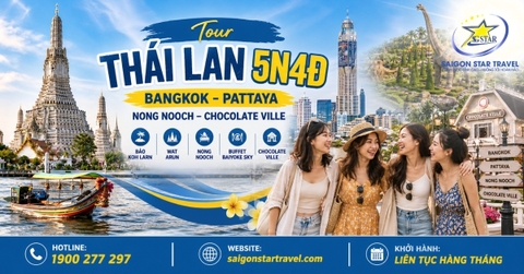 Tour Thái Lan 5N4Đ: Bangkok - Pattaya - Nong Nooch - Chocolate Ville