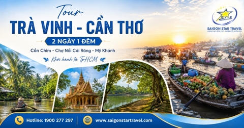 Tour Trà Vinh Cần Thơ 2 Ngày 1 Đêm Khởi Hành Từ TpHCM | Cồn Chim - Văn Hóa Khmer - Chợ Nổi Cái Răng