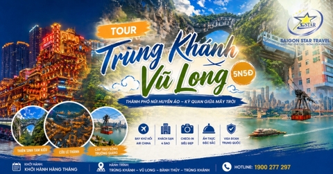 Tour Trùng Khánh - Vũ Long 5N5Đ Từ TpHCM | Bay Air China, Giá Tốt