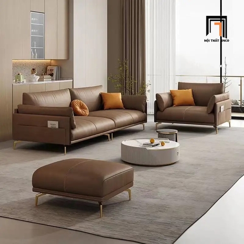 F1 Bộ ghế sofa phòng khách chung cư KT65 Skinny hiện đại màu nâu