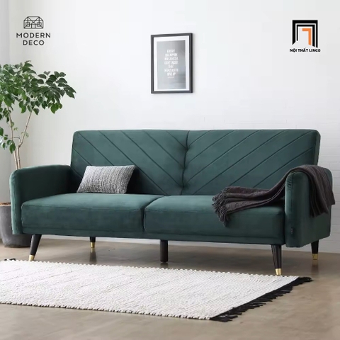 D3 Ghế sofa giường nằm giá rẻ GB1 Decom 2m màu xanh rêu