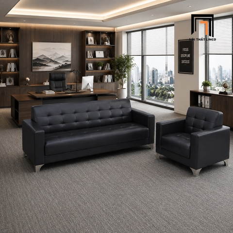 F1 Bộ ghế sofa văn phòng làm việc KT76 Custer da Pu đẹp giá rẻ