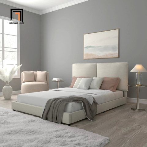 I2 Giường bọc nỉ cho phòng ngủ chung cư GN7 Arden 1m6 giá rẻ