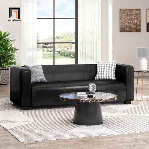 E3 Ghế sofa băng chờ da công nghiệp BT132 Goyette dài 2m màu đen