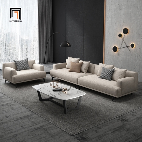 F2 Set ghế sofa phòng khách hiện đại KT32 Orren vải nỉ màu kem