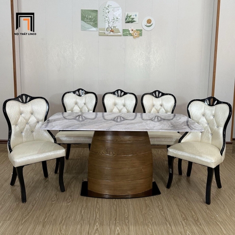 Set bàn ăn gia đình GF28-BAD6-G324-B362 6 ghế ngồi đẹp