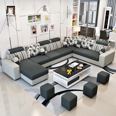 B1 Bộ ghế sofa góc chữ U đẹp GT123 Arian 3m45 phòng khách gia đình